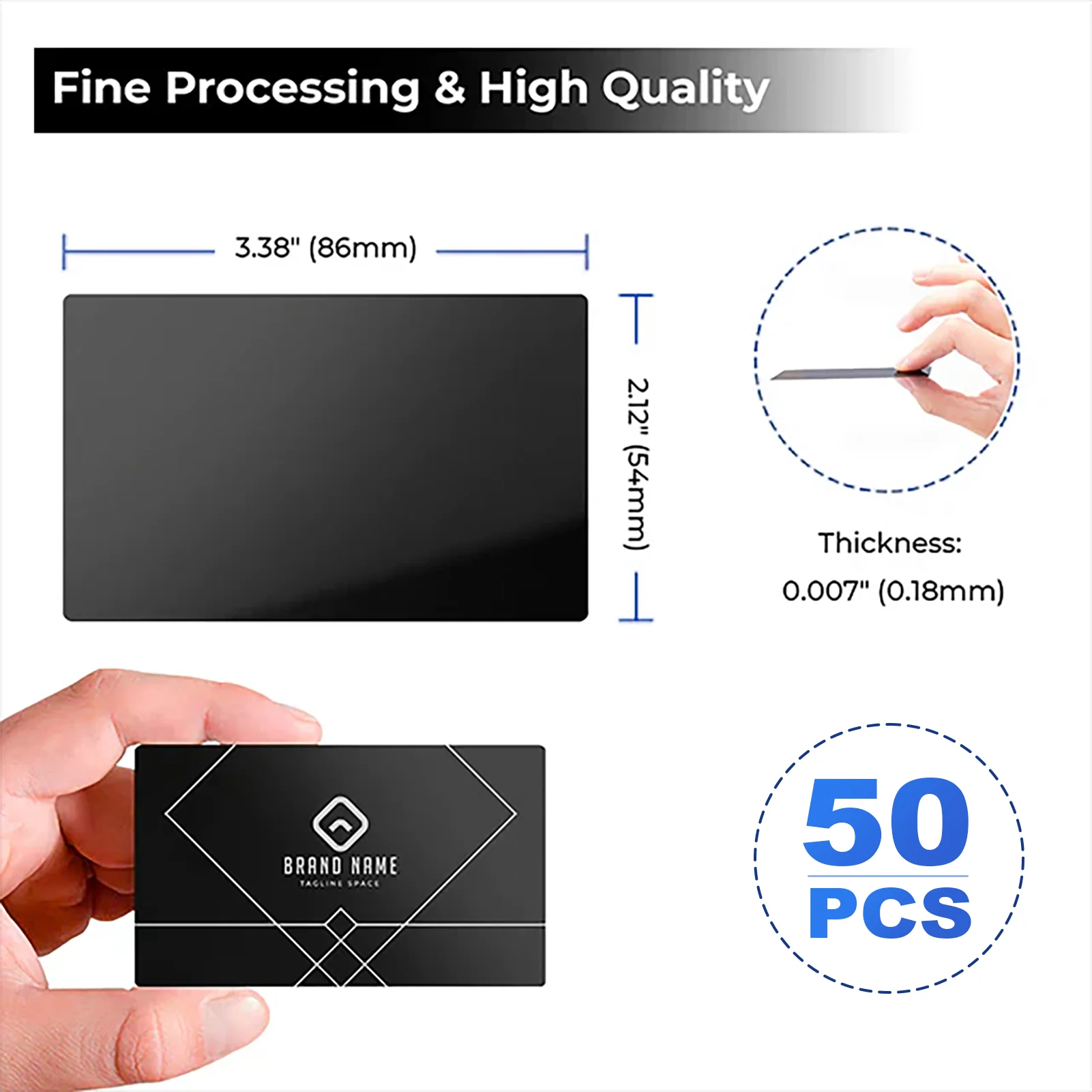 Aluminum Business Card For Laser Engraving and Cutting