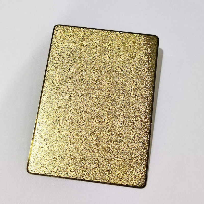 Blank Gold Stainless Steel Metal Card – Double-Sided Gold-Plated & Frosted – DIY Printable & Customizable