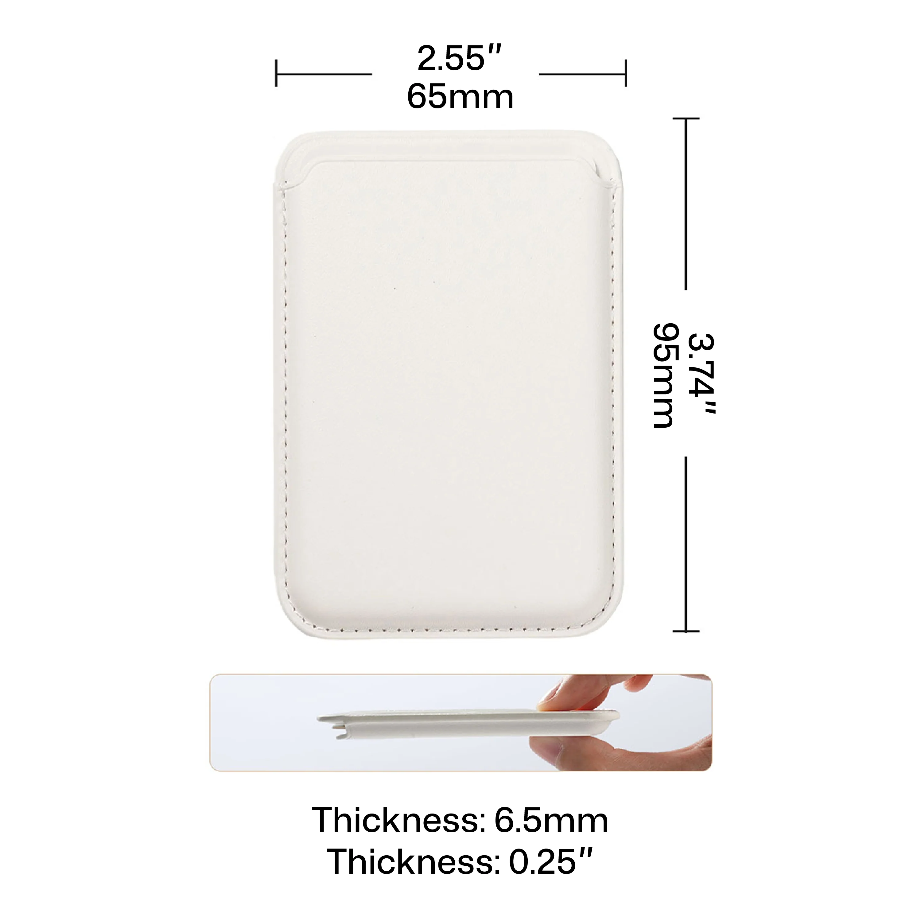 Blank Magnetic Leather Card Holder for iPhone -Suitable for Laser Engraving