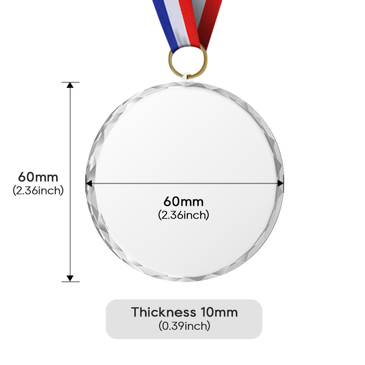 Blank Glass Medal for Laser Engraving