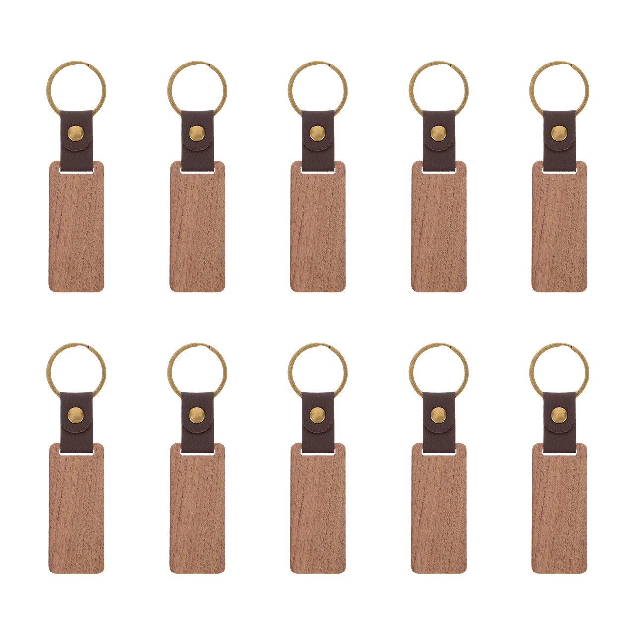 Rectangular Walnut Keychain Suitable for Laser Engraving