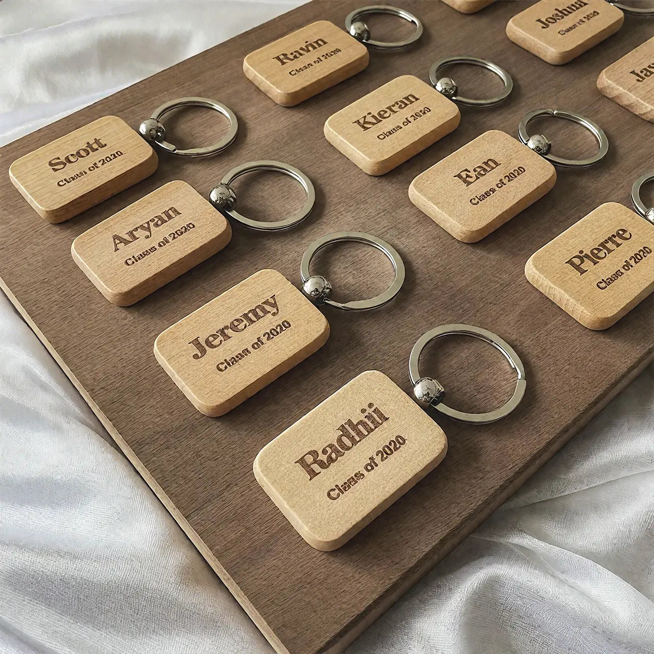 Rectangular Wooden Keychain for Laser Engraving