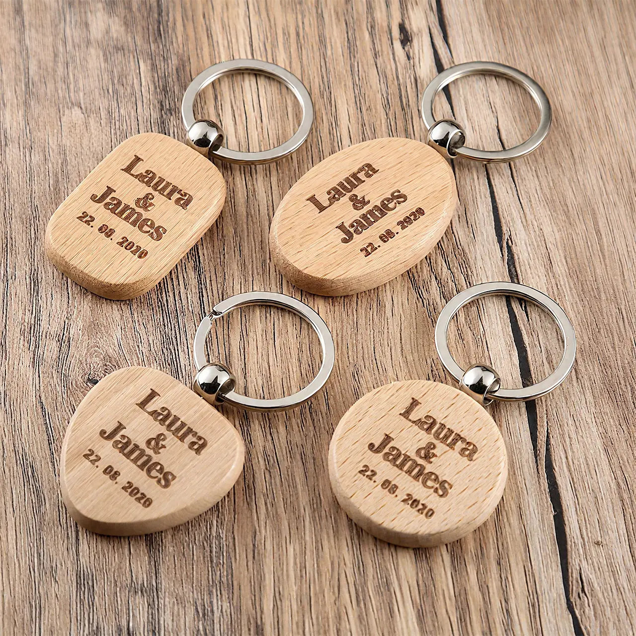 Rectangular Wooden Keychain for Laser Engraving