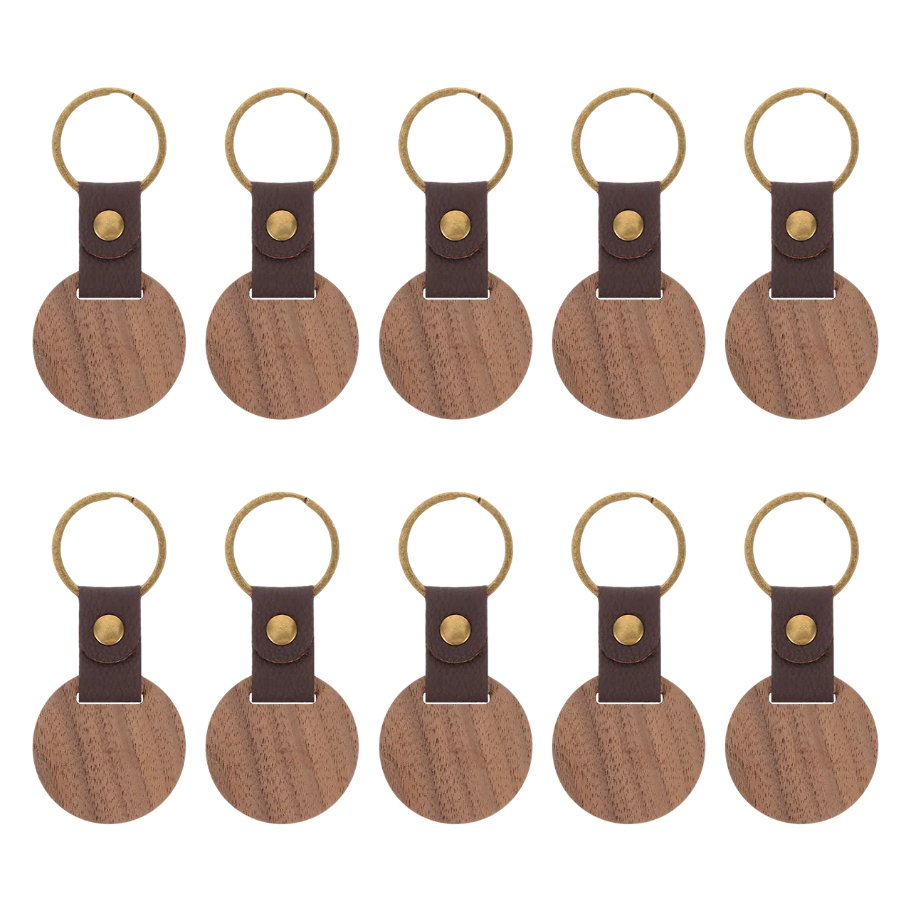 Round Walnut Keychain Suitable for Laser Engraving