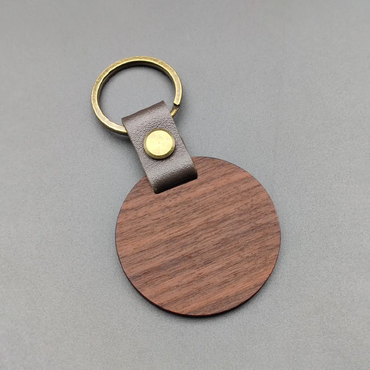 Round Walnut Keychain Suitable for Laser Engraving
