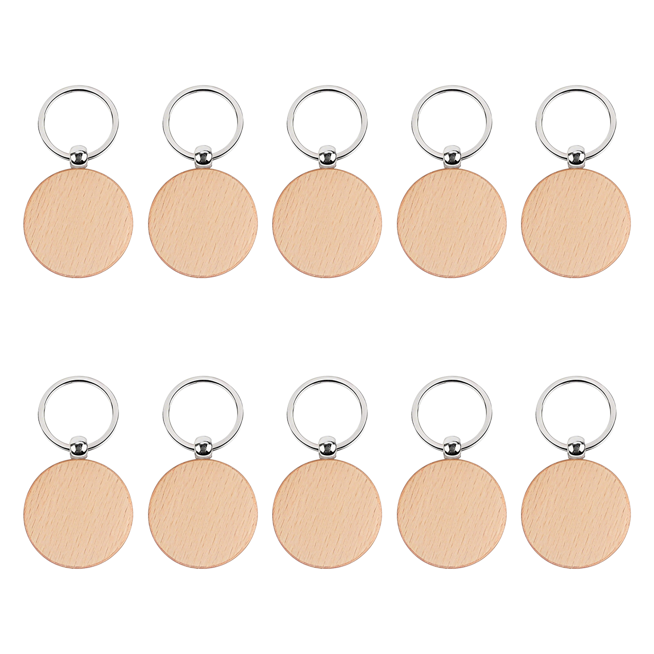 Round Wooden Keychain for Laser Engraving