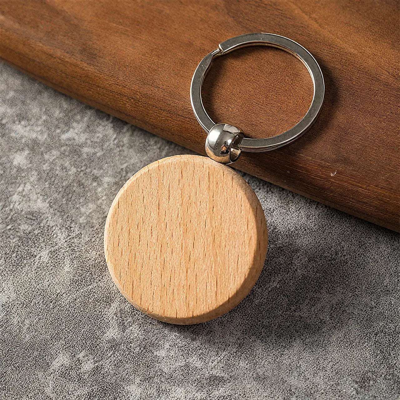 Round Wooden Keychain for Laser Engraving