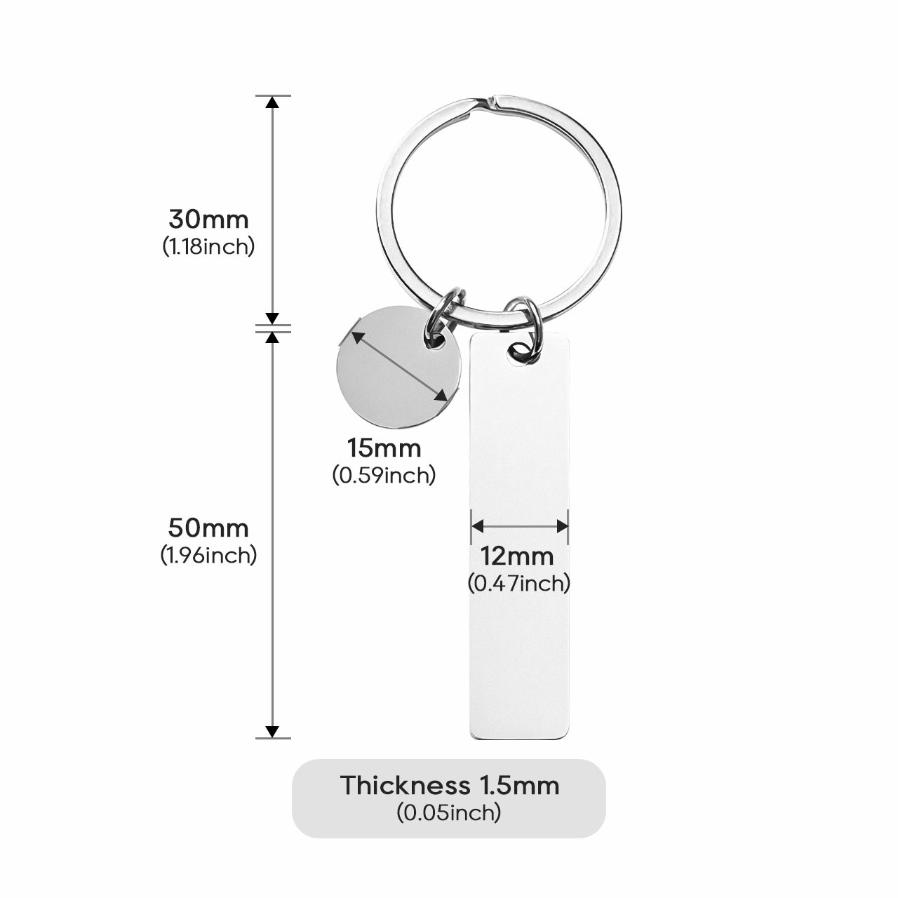Laser Material Of Stainless Steel Keychain (10pcs) for Laser Engraving
