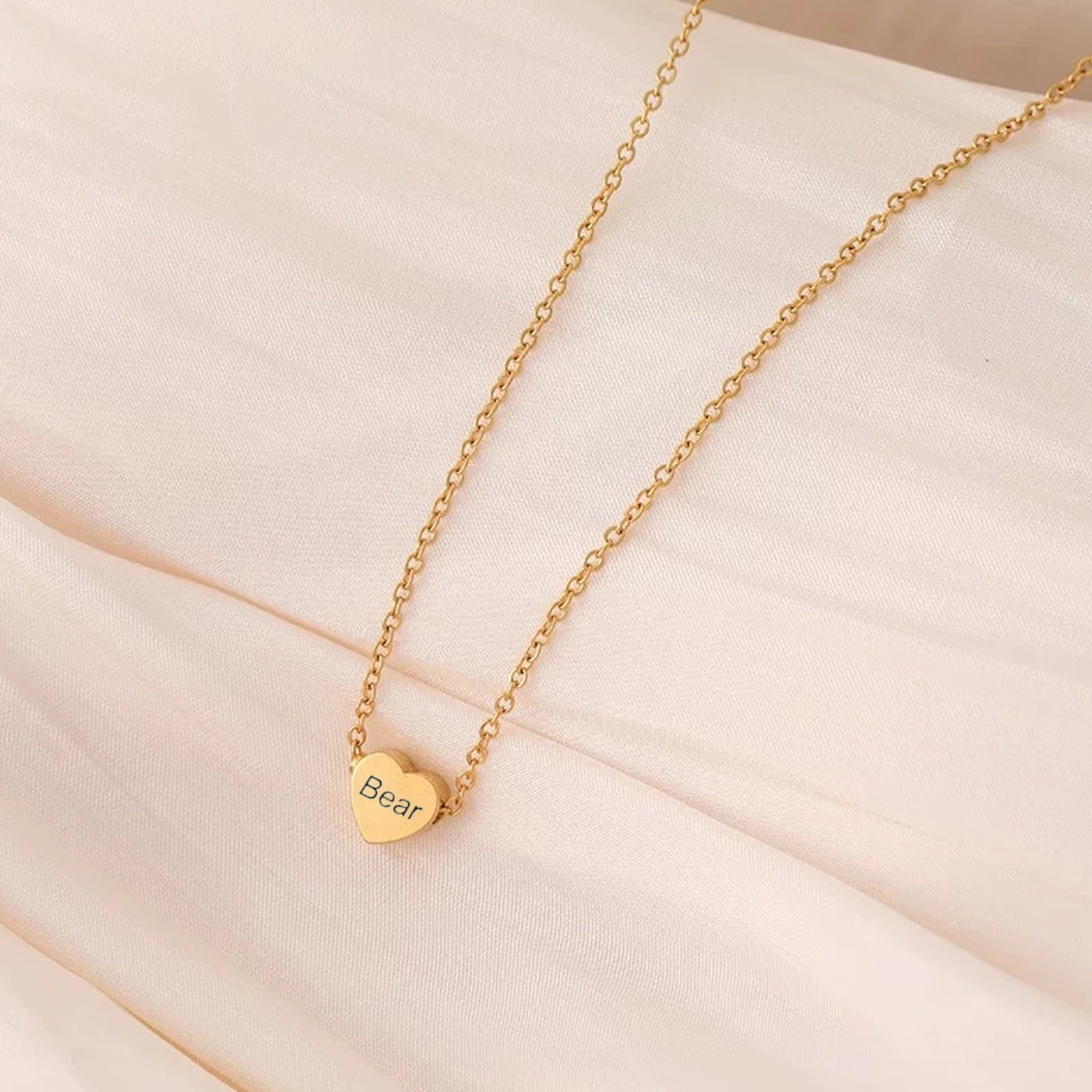 Stainless Steel Heart Necklace (6pcs) for Laser Engraving